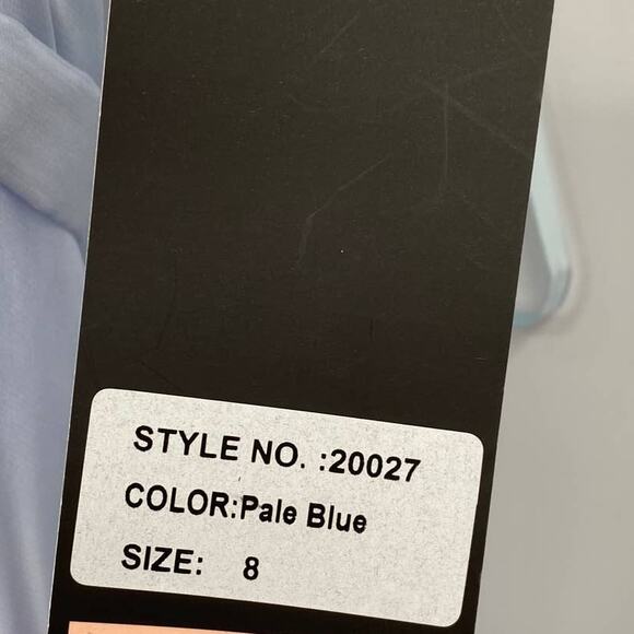 La Femme Gown Crystal Embellished Illusion Sweetheart Strapless Pale Blue NEW 8 - Picture 13 of 13